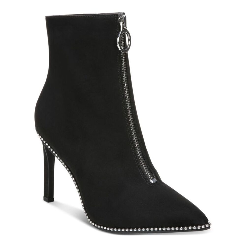 BAR III Womens Black Studded Comfort Briget Pointed Toe Stiletto Booties 5 M